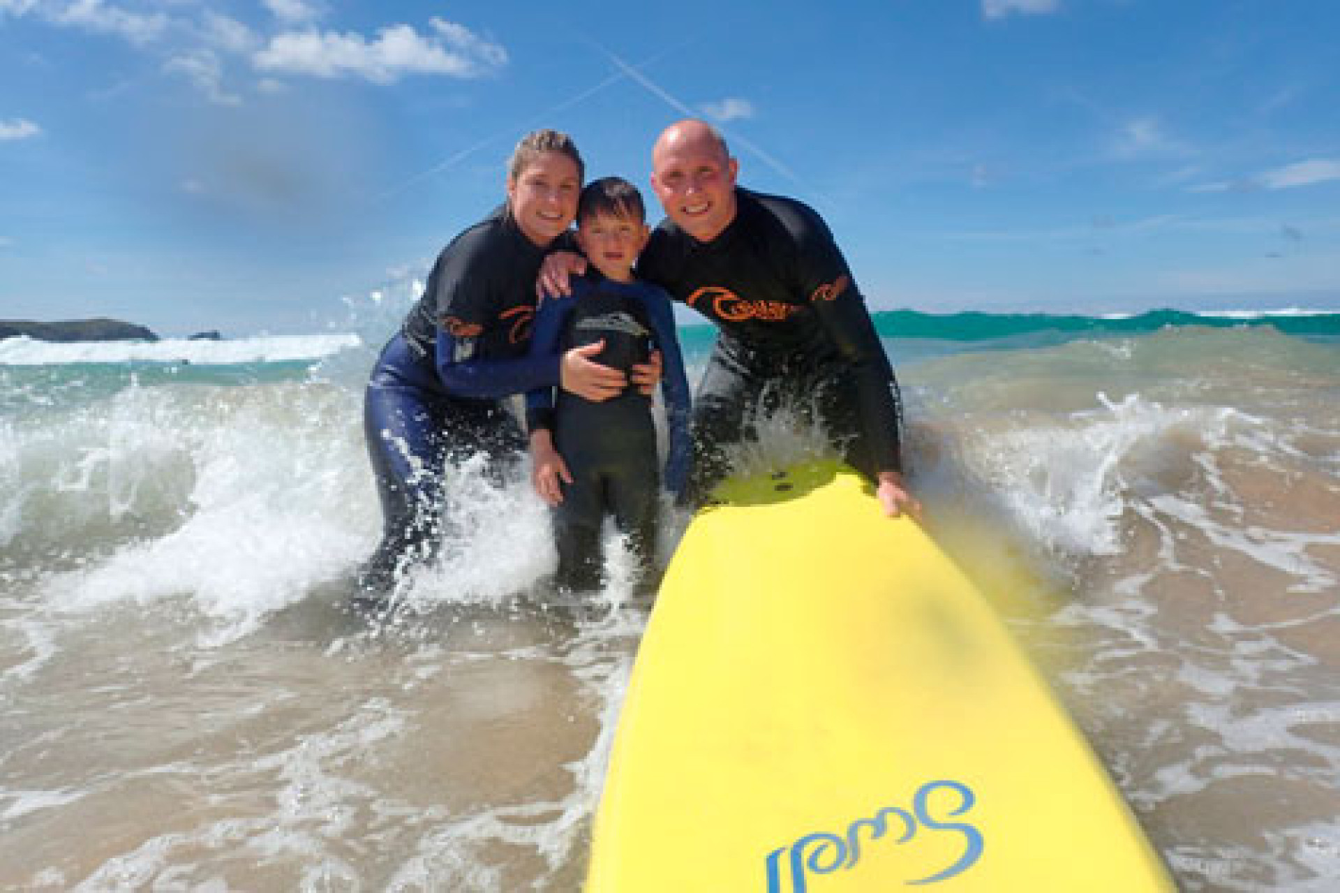 family-surfing-newquay